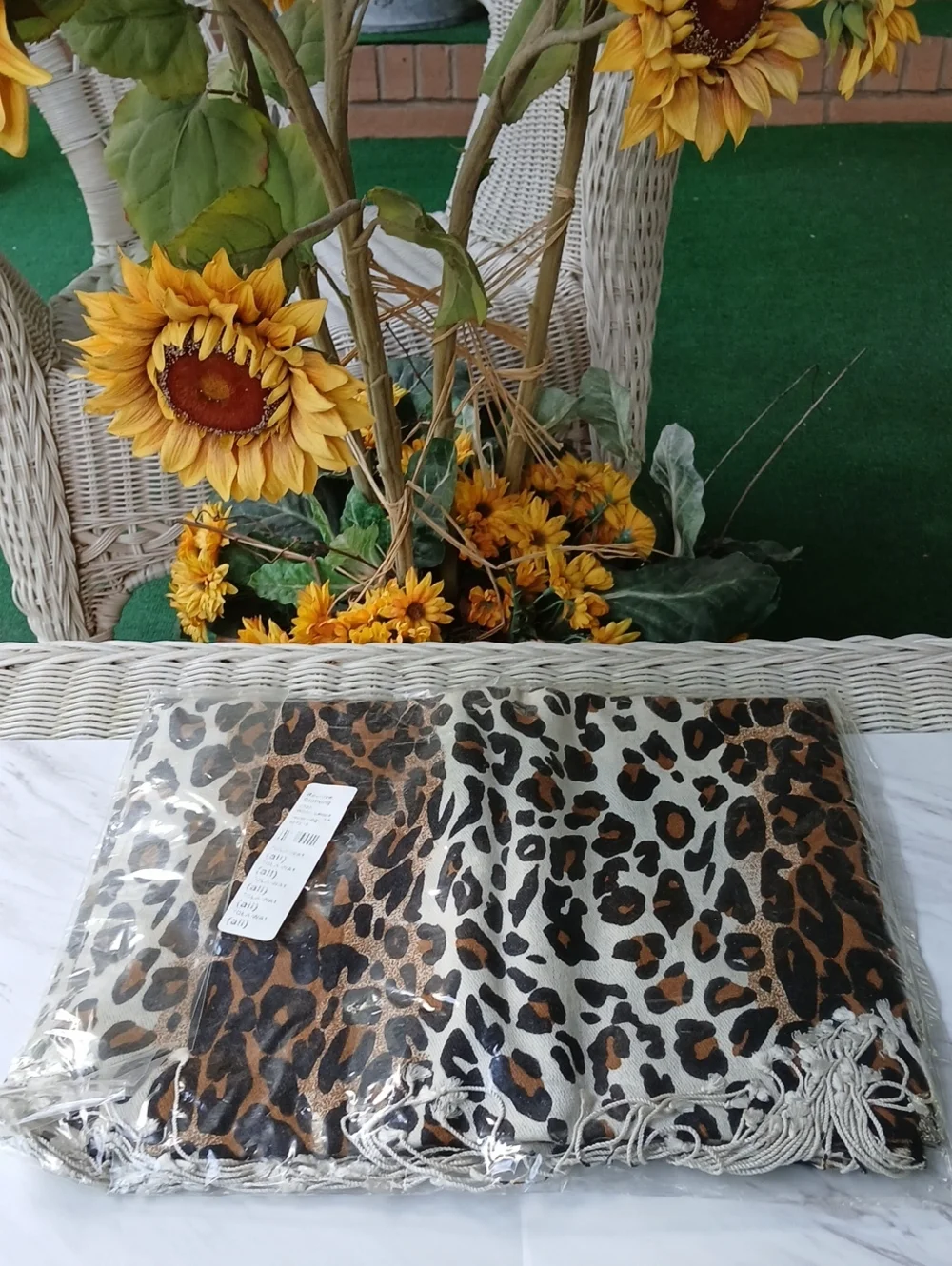 Tolani Leopard Print Pashmina And Silk Scarf NWT